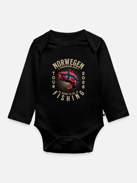 North Cape Fishing 2026 - Organic Longsleeve Baby Bodysuit - black