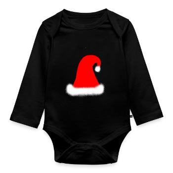 Klassische Weihnachtsmütze - Baby Bio-Langarm-Body - Schwarz - Vorne