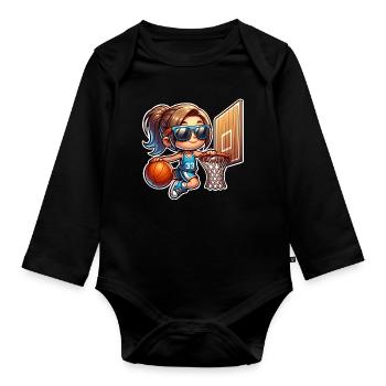 Basketball Basketball Basketball Femme - Body Bébé bio manches longues - noir - Devant