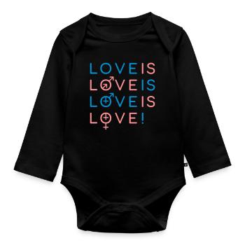 Gay Love Matters - Organic Longsleeve Baby Bodysuit - black - Front