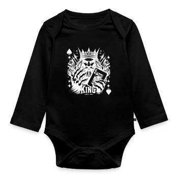 Roi des cartes jeu de poker Figurine Queen Jack Ace - Body Bébé bio manches longues - noir - Devant