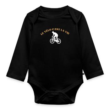 Cycling is life,Cycling,Cyclist,Cycling - Organic Longsleeve Baby Bodysuit - black - Front