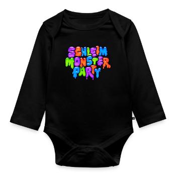 Slime Monster Party - Organic Longsleeve Baby Bodysuit - black - Front