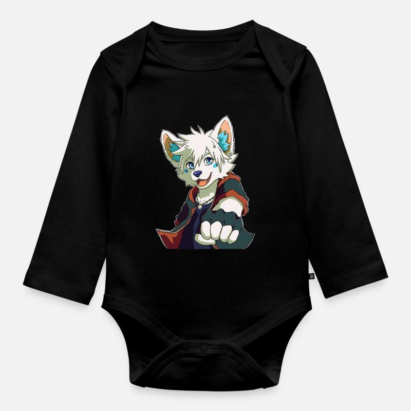 Prout Furry - Baby Bio-Langarm-Body - Schwarz