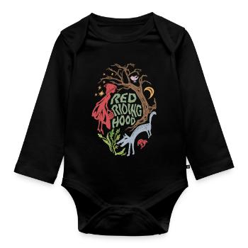 Le Petit Chaperon Rouge et le Loup - Body Bébé bio manches longues - noir - Devant