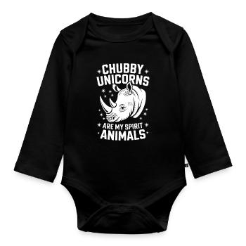 Rhino Disant Rhinos Drôle Rhino Cadeau - Body Bébé bio manches longues - noir - Devant