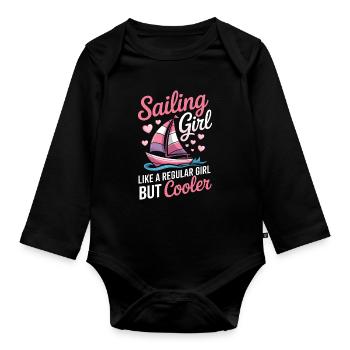 Voile Dire Fille Marin Voile Cadeau - Body Bébé bio manches longues - noir - Devant
