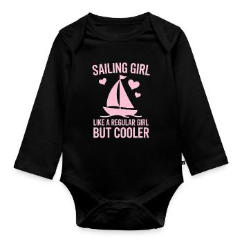 Voile Dire Fille Marin Voile Cadeau - Body Bébé bio manches longues - noir - Devant