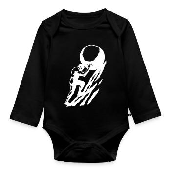 Sisiphe BLANC - Body Bébé bio manches longues - noir - Devant
