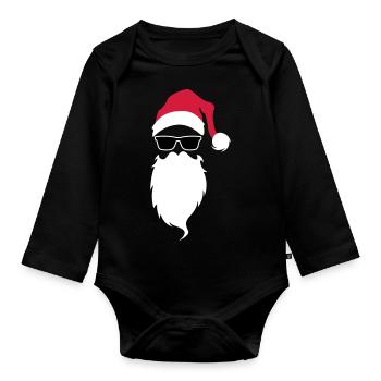 Santa Claus cool Santa Claus - Organic Longsleeve Baby Bodysuit - black - Front