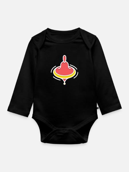 snurrebass - Baby Bio-Langarm-Body - Schwarz
