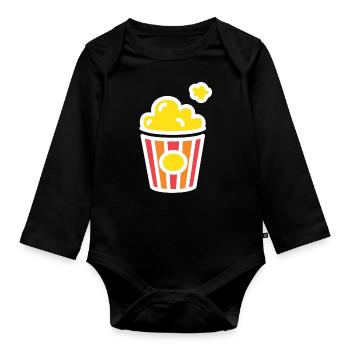 Popcorn - Baby Bio-Langarm-Body - Schwarz - Vorne