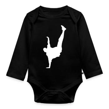 Breakdance breakdancer breakdance cadeau enfant - Body Bébé bio manches longues - noir - Devant