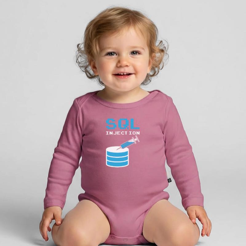 SQL Injection For SQL database admins Organic Longsleeve Baby Bodysuit