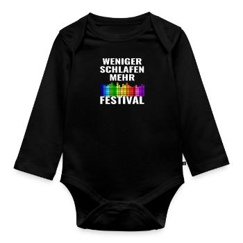 Festival - Baby Bio-Langarm-Body - Schwarz - Vorne