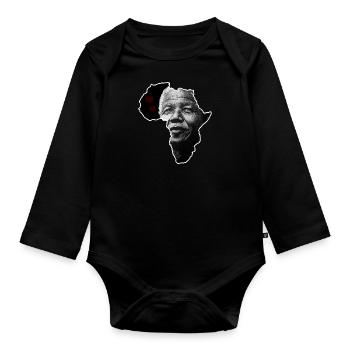 Nelson Mandela Love - Organic Longsleeve Baby Bodysuit - black - Front