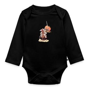 Ritter Mittelalter Rüstung Tempelritter Schwert - Baby Bio-Langarm-Body - Schwarz - Vorne
