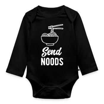 Send Noods - Organic Longsleeve Baby Bodysuit - black - Front