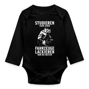 Fahrzeuglackierer Autolackierer sind die besten - Baby Bio-Langarm-Body - Schwarz - Vorne