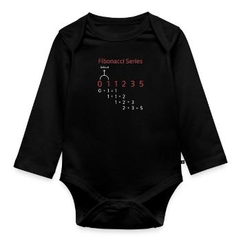 Fibonacci Series Gift Fibonacci Follow Math - Organic Longsleeve Baby Bodysuit - black - Front