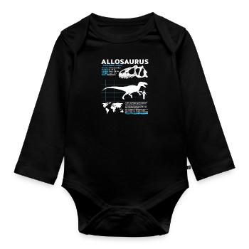 Allosaurus Datenblatt - Baby Bio-Langarm-Body - Schwarz - Vorne