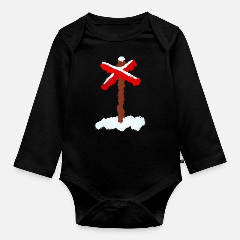 Traversée de sentier avec neige - Body Bébé bio manches longues - noir
