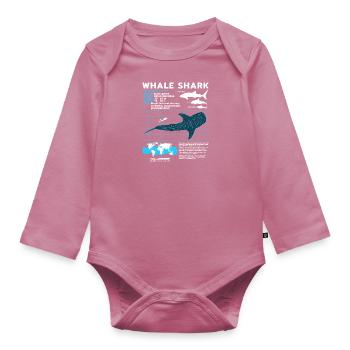 Whale Shark Datasheet - Organic Longsleeve Baby Bodysuit - mauve - Front