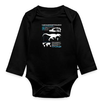 Carcharodontosaurus Datenblatt - Baby Bio-Langarm-Body - Schwarz - Vorne