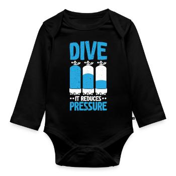 Diving It reduces the pressure Diving Aquatic Scu - Organic Longsleeve Baby Bodysuit - black - Front