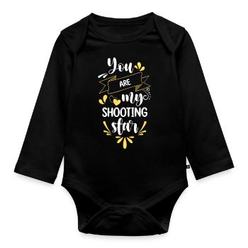 Shooting Star Telescope Space - Organic Longsleeve Baby Bodysuit - black - Front