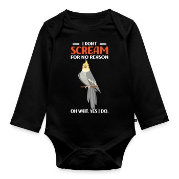 Cockatiel Gifts | Pet Birds Funny - Organic Longsleeve Baby Bodysuit - black - Front