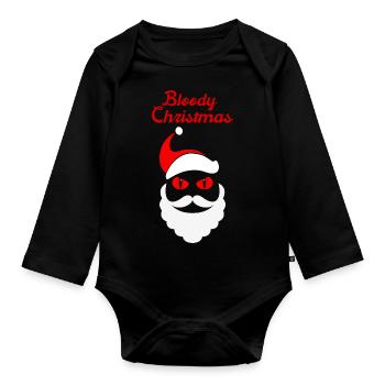 Noël sanglant Joyeux Noël Horreur - Body Bébé bio manches longues - noir - Devant