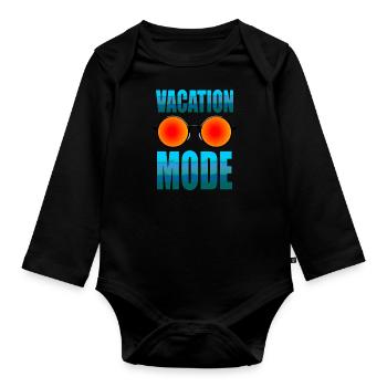Vacation Mode - Organic Longsleeve Baby Bodysuit - black - Front