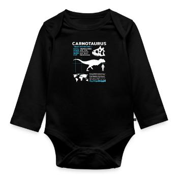 Carnotaurus fact sheet - Baby Bio-Langarm-Body - Schwarz - Vorne