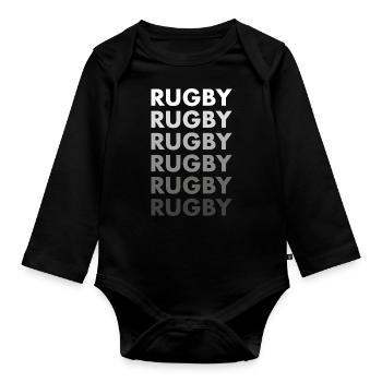 Sport Rugby - Baby Bio-Langarm-Body - Schwarz - Vorne