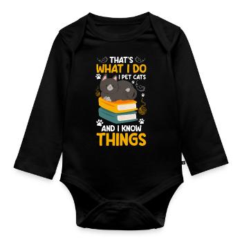 Cats Pet Cat Friend Wildcat - Organic Longsleeve Baby Bodysuit - black - Front