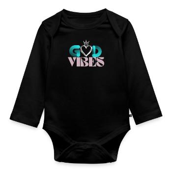 GodVibes - Baby Bio-Langarm-Body - Schwarz - Vorne