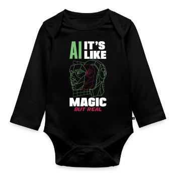 Ai It's Like Magic But Real Computer Science - Baby Bio-Langarm-Body - Schwarz - Vorne