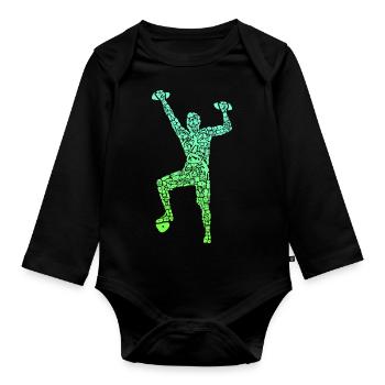 Climbing Symbols Boys Bouldering Climbing - Organic Longsleeve Baby Bodysuit - black - Front