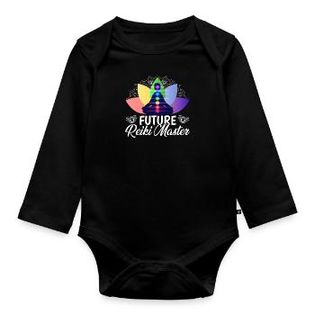 Future Reiki Master - Baby Bio-Langarm-Body - Schwarz - Vorne