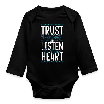 Yoga positif Exercice Amour de soi - Body Bébé bio manches longues - noir - Devant