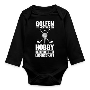 Golfspieler Golfer Golf - Baby Bio-Langarm-Body - Schwarz - Vorne
