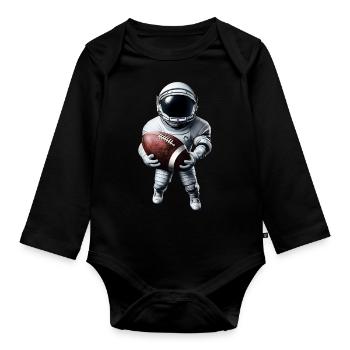 Atterrissage dans l’espace - Body Bébé bio manches longues - noir - Devant