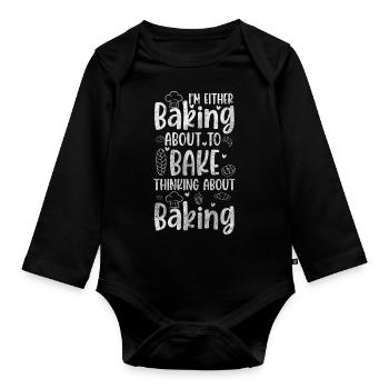 Bake Cake Pies - Organic Longsleeve Baby Bodysuit - black - Front