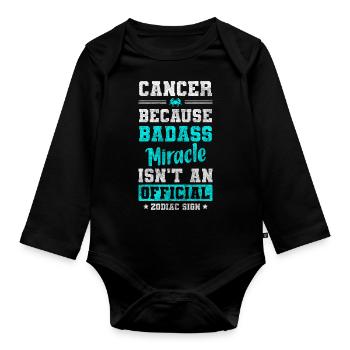Cancer Zodiac Planet Element - Organic Longsleeve Baby Bodysuit - black - Front
