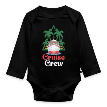Summer Cruise Crew Vacation Trip - Organic Longsleeve Baby Bodysuit - black - Front