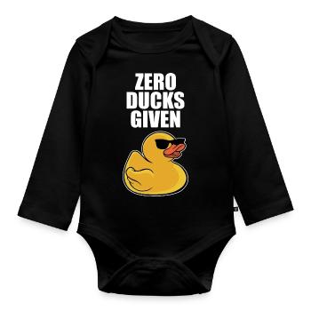 Zero Rubber Ducks Given Cool Duckling Yellow Bath - Organic Longsleeve Baby Bodysuit - black - Front