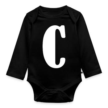 C - Organic Longsleeve Baby Bodysuit - black - Front