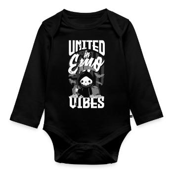 Emoticon Emo United in Emo Vibes Emocore Aesthetic - Organic Longsleeve Baby Bodysuit - black - Front