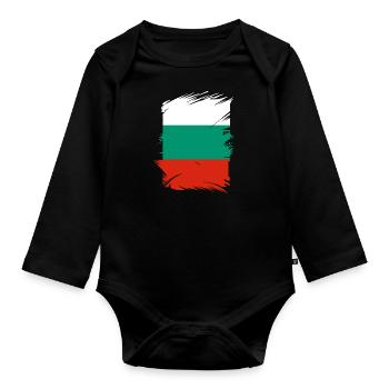 Drapeau bulgare Drapeau bulgare Sables d’or - Body Bébé bio manches longues - noir - Devant
